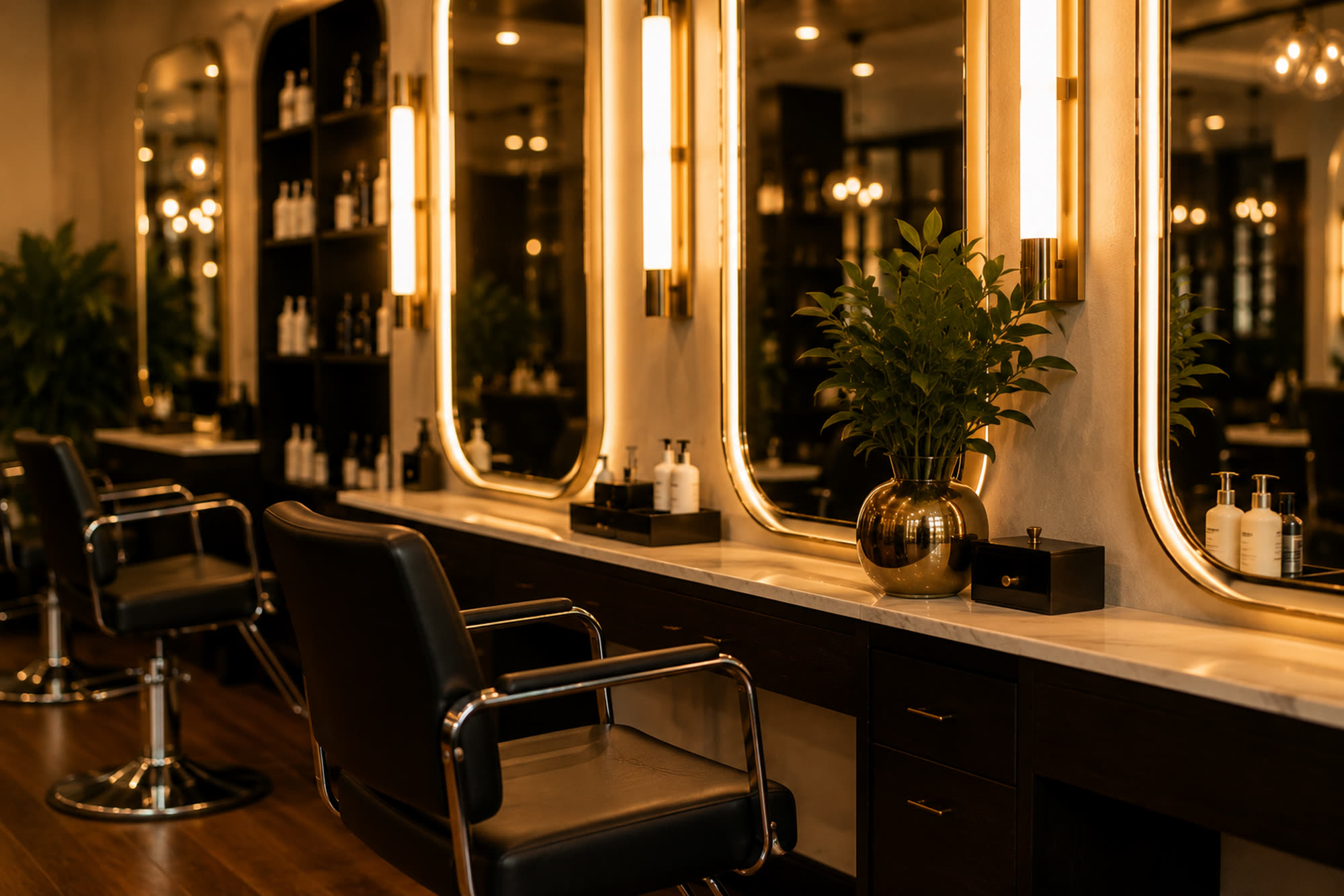 A styling-station detail